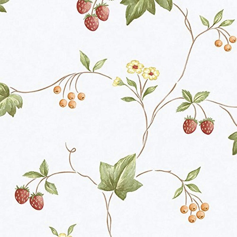 Manhattan Comfort NWKK26752 Franklin Floral Trail Textured Wallpaper, Red